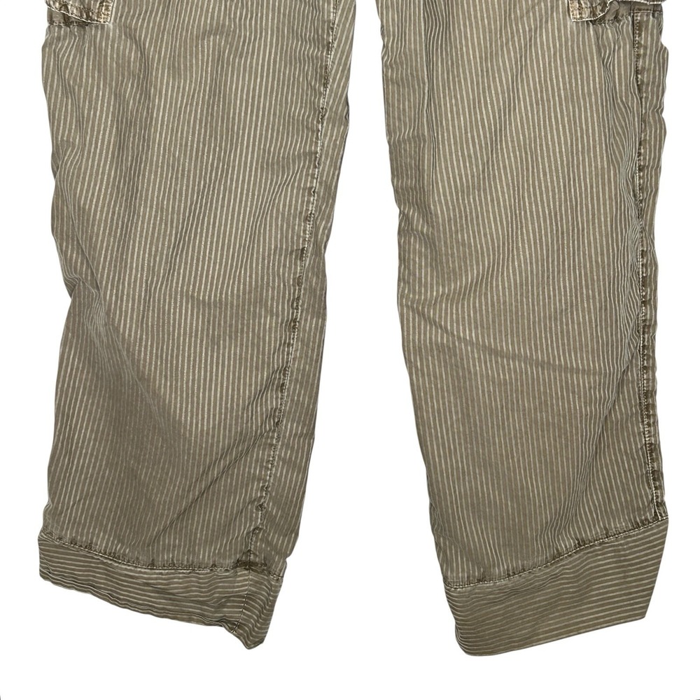 James Perse Y2k Pinstripe Baggy Cargo Pants Womens 2 Med Grunge Olive Wide Leg - Picture 4 of 9